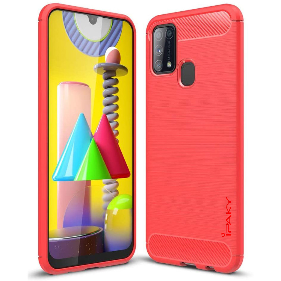 TPU чехол iPaky Slim Series для Samsung Galaxy M31 (Красный)