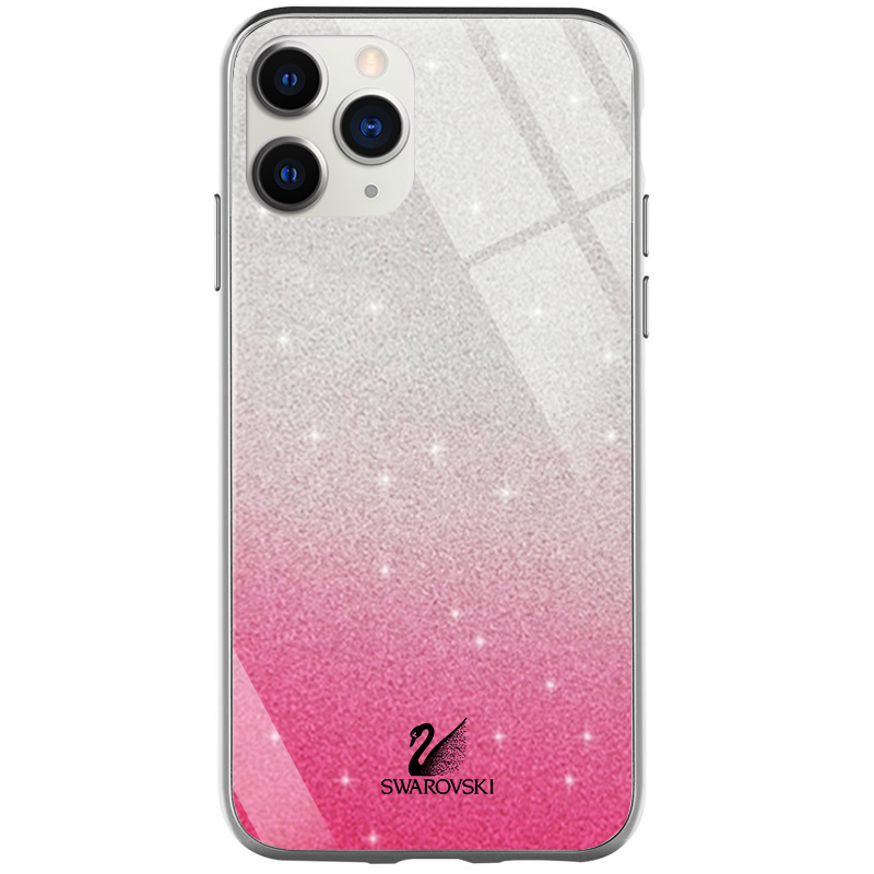 TPU+Glass чохол Swarovski для Apple iPhone 11 Pro (5.8") (Малиновий)