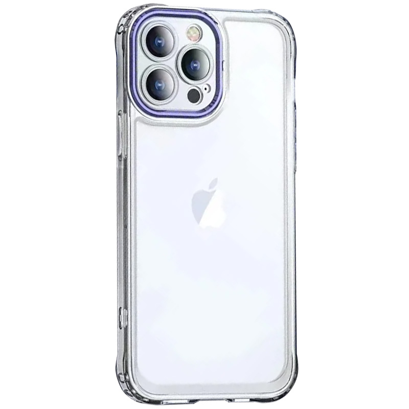 TPU+PC чехол ColorCam для Apple iPhone 12 Pro (6.1") (Прозрачный / Фиолетовый)