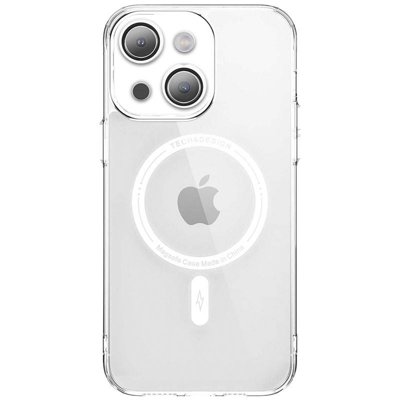 TPU+PC чехол Fullcolor with Magnetic Safe для Apple iPhone 14 (6.1") (White)