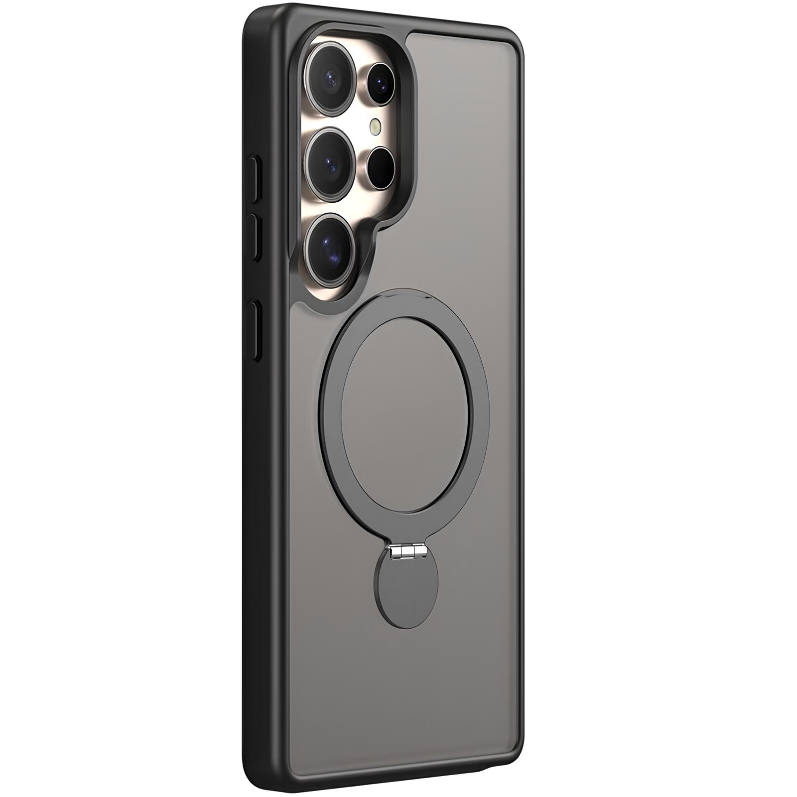 TPU+PC чохол MagSafe Colorful HQ Ring для Samsung Galaxy S24 Ultra (Black)