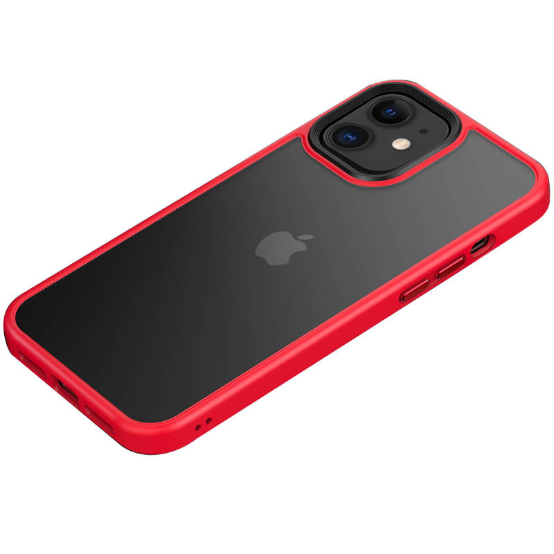 TPU+PC чехол Metal Buttons для Apple iPhone 11 (6.1") (Красный)