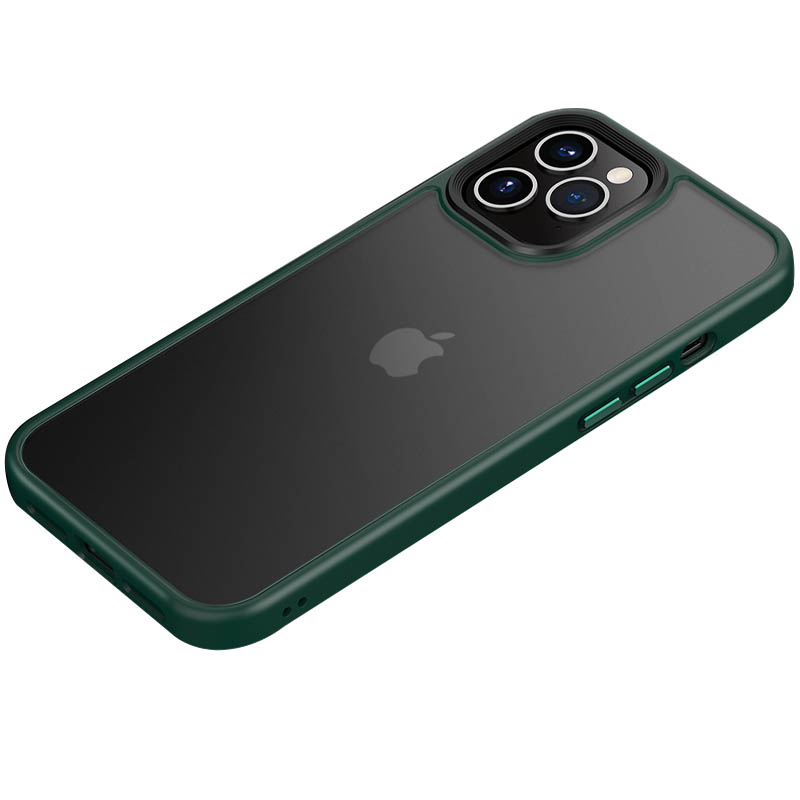 TPU+PC чехол Metal Buttons для Apple iPhone 12 Pro / 12 (6.1") (Зеленый)