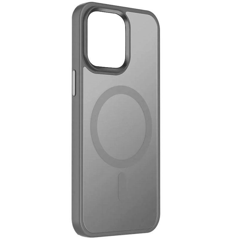 TPU+PC чохол Metal Buttons with MagSafe Colorful для Apple iPhone 15 (6.1") (Сірий)