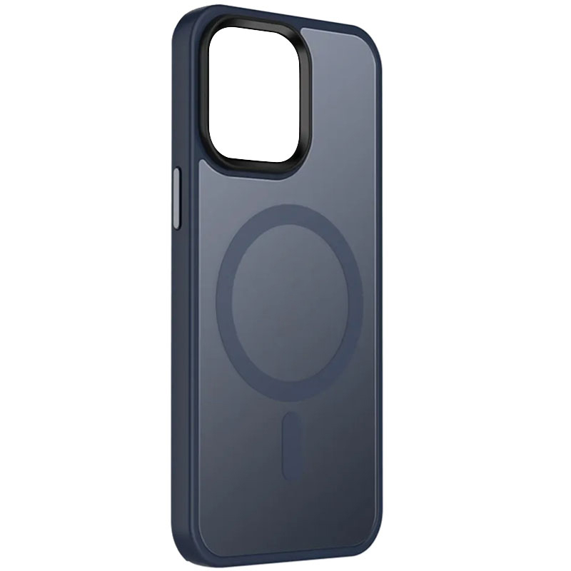 TPU+PC чохол Metal Buttons with MagSafe Colorful для Apple iPhone 15 Plus (6.7") (Синій)