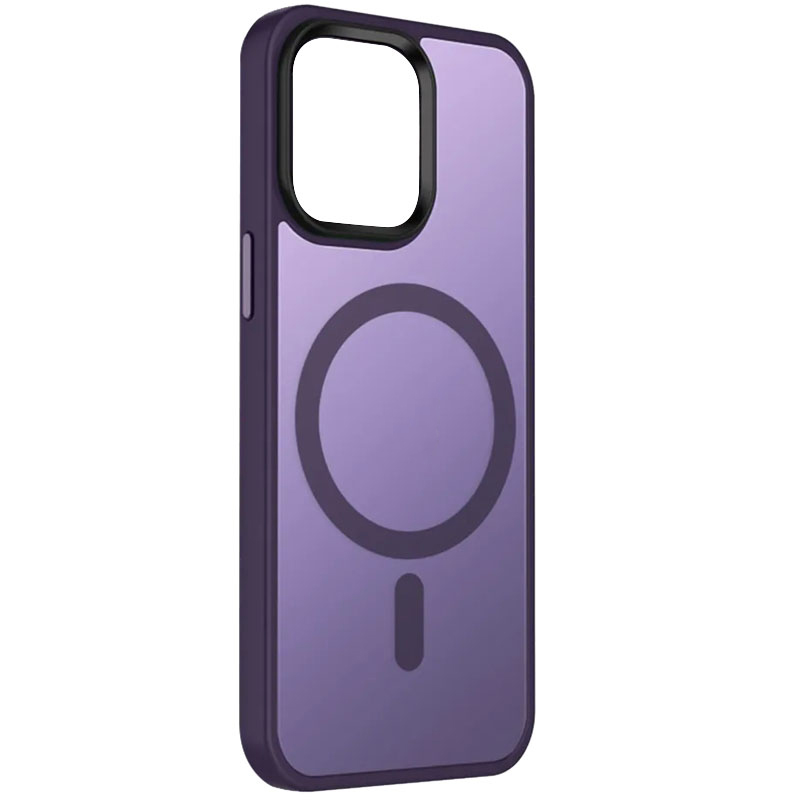 TPU+PC чохол Metal Buttons with MagSafe Colorful для Apple iPhone 15 Plus (6.7") (Темно-фіолетовий)