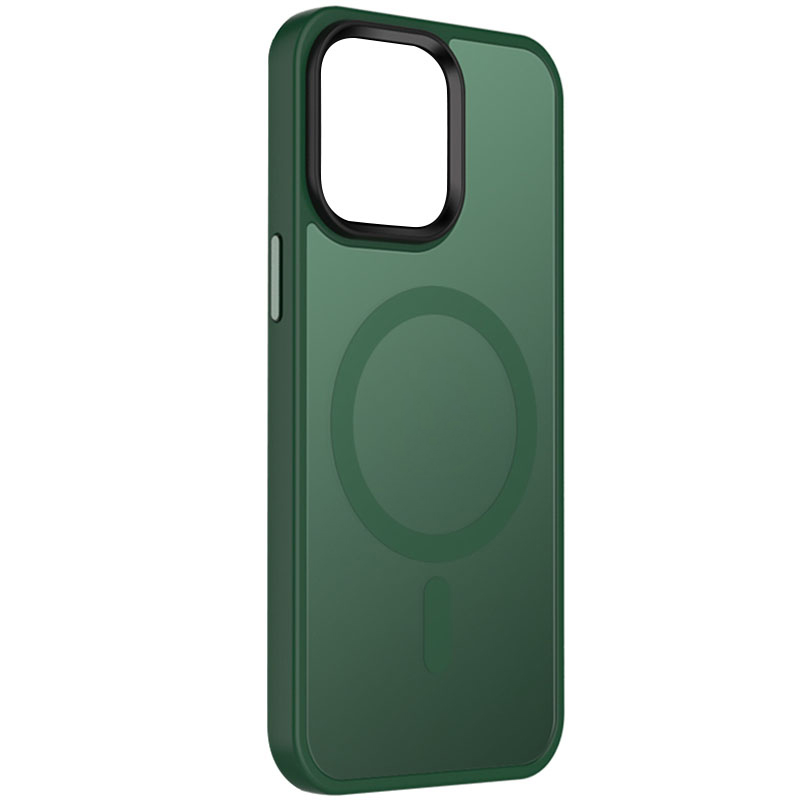 TPU+PC чохол Metal Buttons with MagSafe Colorful для Apple iPhone 15 Plus (6.7") (Зелений)