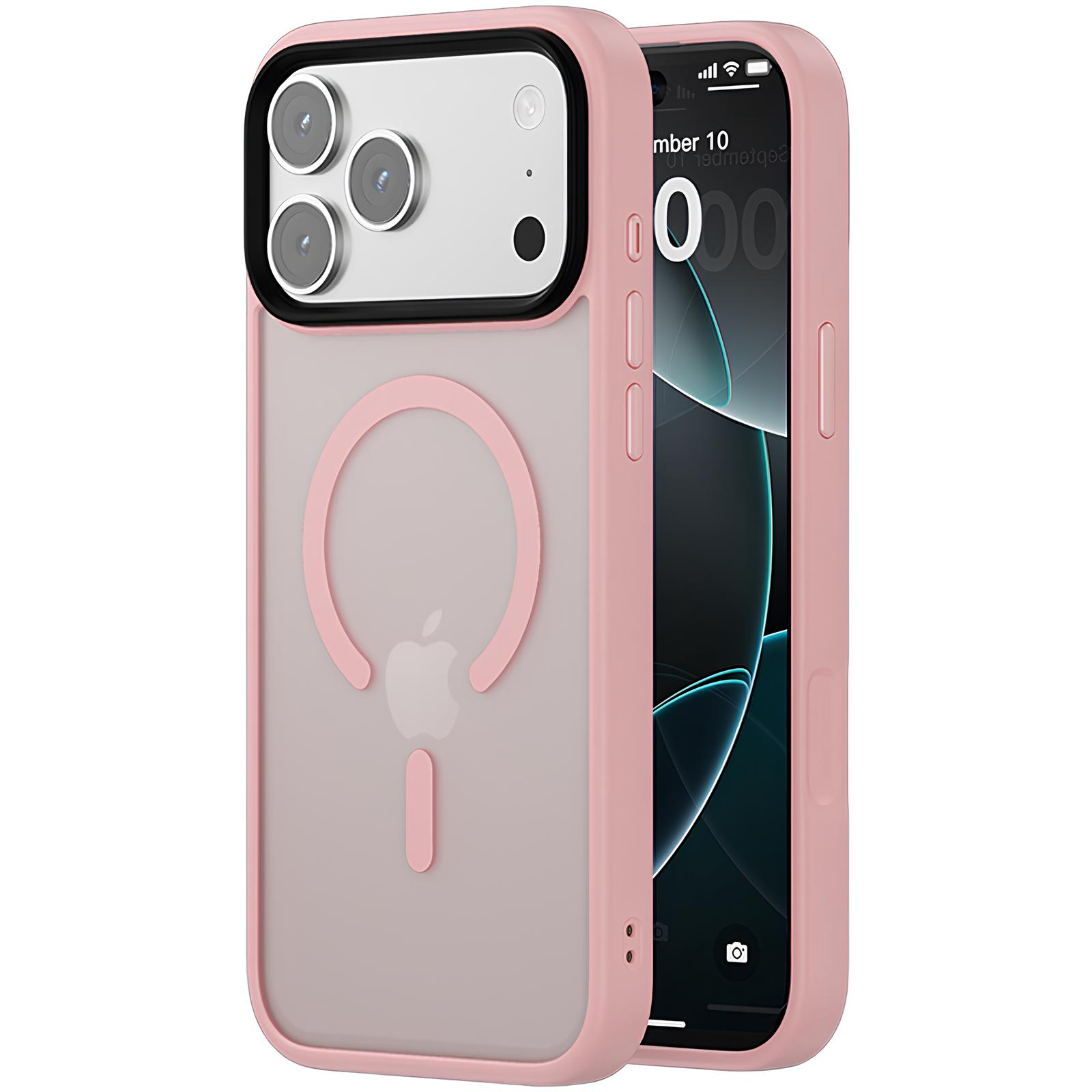 TPU+PC чехол Metal Buttons with MagSafe Colorful для Apple iPhone 17 Air (6.5") (Розовый / Pink)