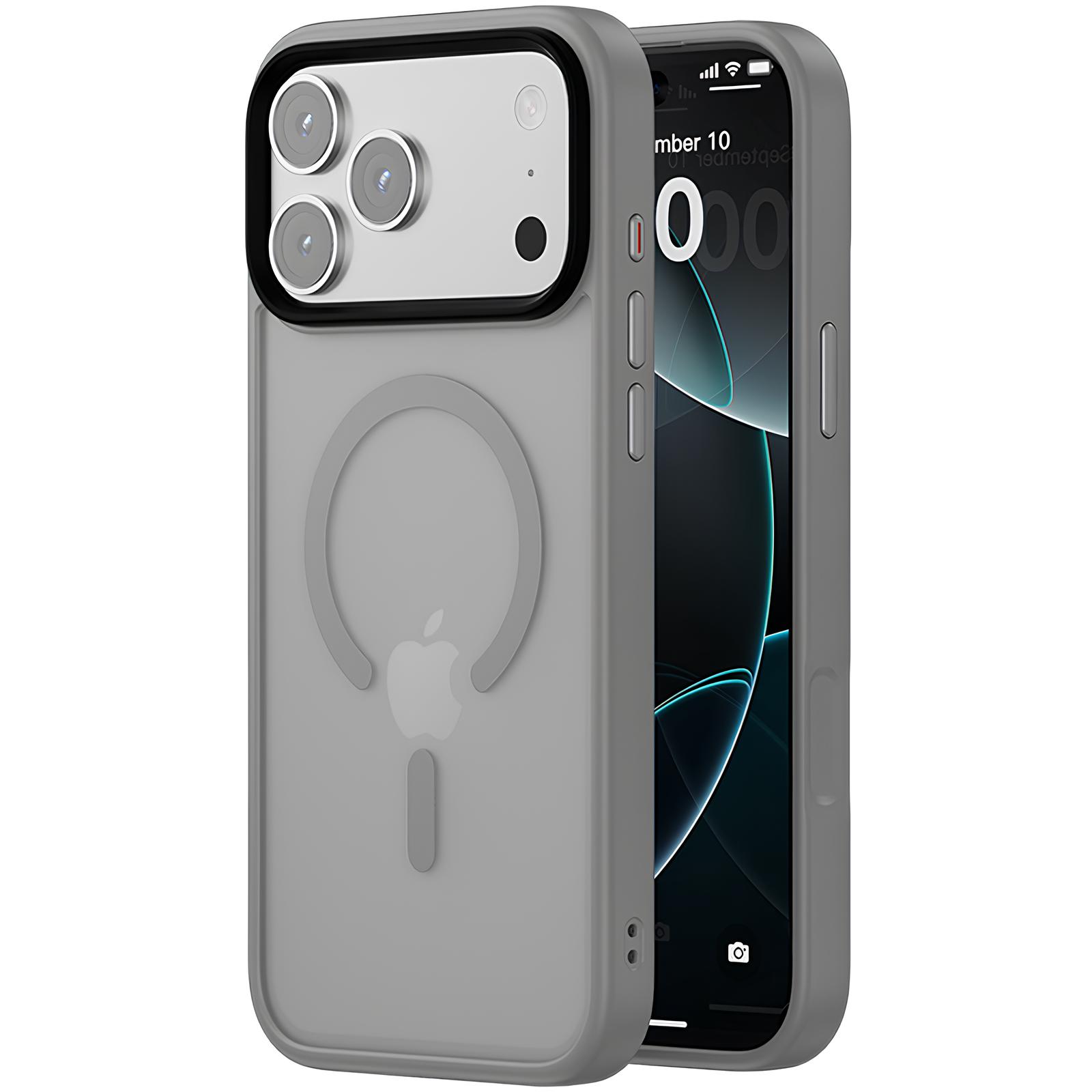 TPU+PC чехол Metal Buttons with MagSafe Colorful для Apple iPhone 17 Air (6.5") (Серый / Grey)