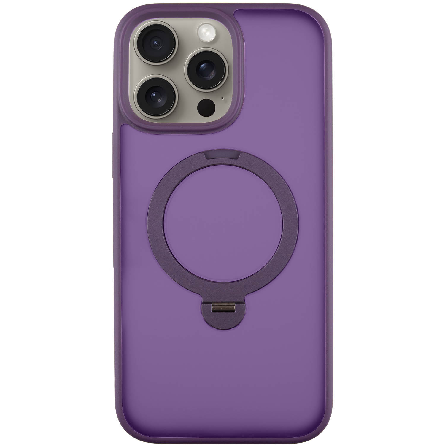 TPU+PC чехол Metal Buttons with MagSafe Colorful HQ Ring для Apple iPhone 14 Pro (6.1") (Purple)