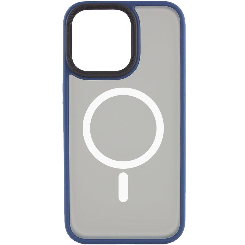 TPU+PC чехол Metal Buttons with MagSafe для Apple iPhone 12 Pro / 12 (6.1") (Синий)