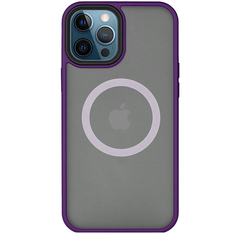 TPU+PC чохол Metal Buttons with MagSafe для Apple iPhone 13 Pro Max (6.7") (Темно-фіолетовий)