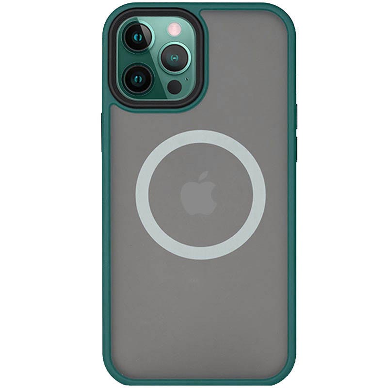 TPU+PC чохол Metal Buttons with MagSafe для Apple iPhone 13 Pro Max (6.7") (Зелений)