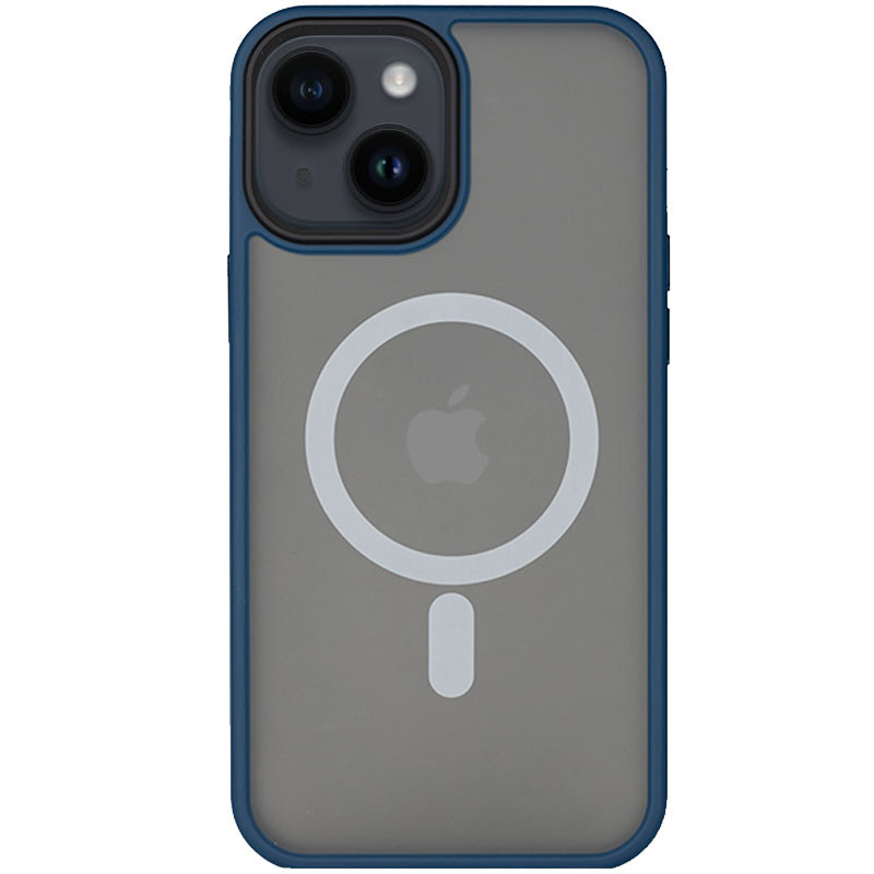 TPU+PC чехол Metal Buttons with MagSafe для Apple iPhone 14 Plus (6.7") (Синий)