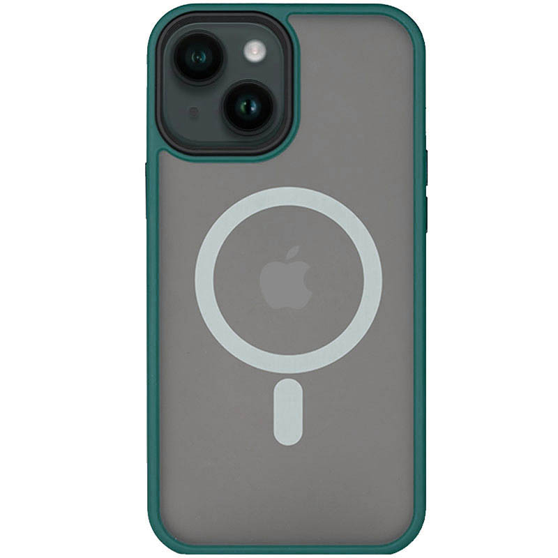 TPU+PC чохол Metal Buttons with MagSafe для Apple iPhone 14 (6.1") (Зелений)