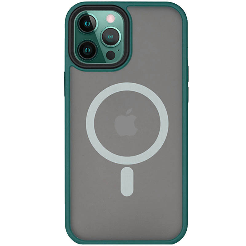 TPU+PC чехол Metal Buttons with MagSafe для Apple iPhone 14 Pro (6.1") (Зеленый)