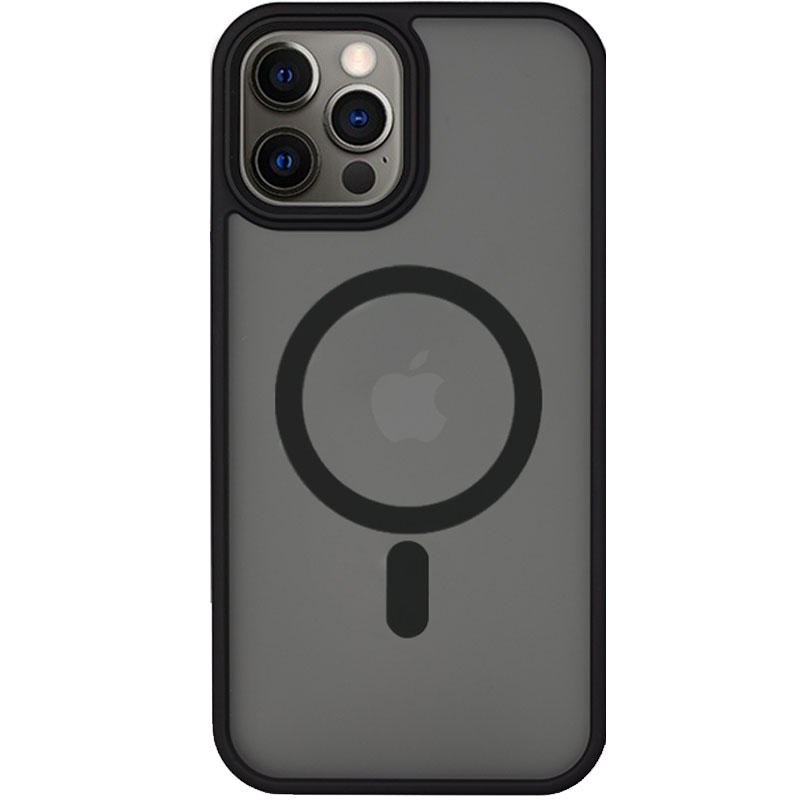 TPU+PC чехол Metal Buttons with MagSafe для Apple iPhone 14 Pro Max (6.7") (Черный)