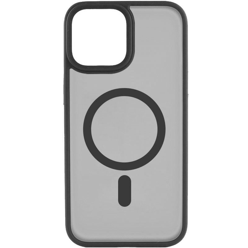 TPU+PC чехол Metal Buttons with MagSafe для Apple iPhone 15 (6.1") (Черный)