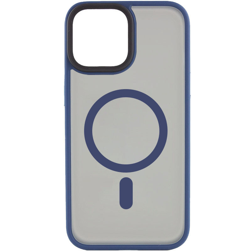 TPU+PC чехол Metal Buttons with MagSafe для Apple iPhone 15 (6.1") (Синий)