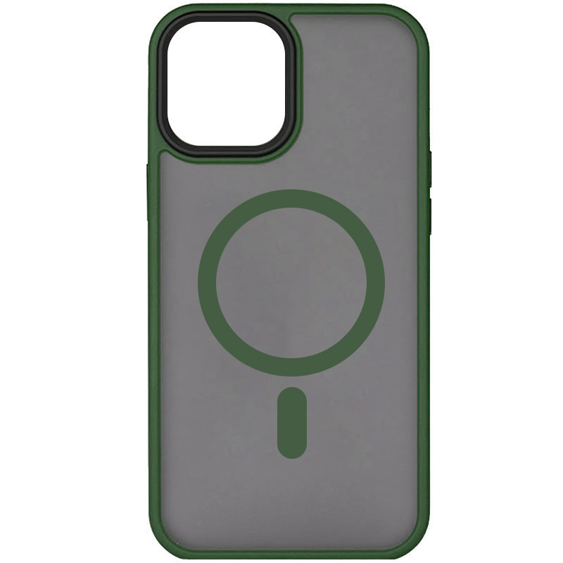 TPU+PC чохол Metal Buttons with MagSafe для Apple iPhone 15 (6.1") (Зелений)