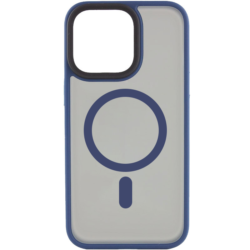 TPU+PC чехол Metal Buttons with MagSafe для Apple iPhone 15 Pro (6.1") (Синий)