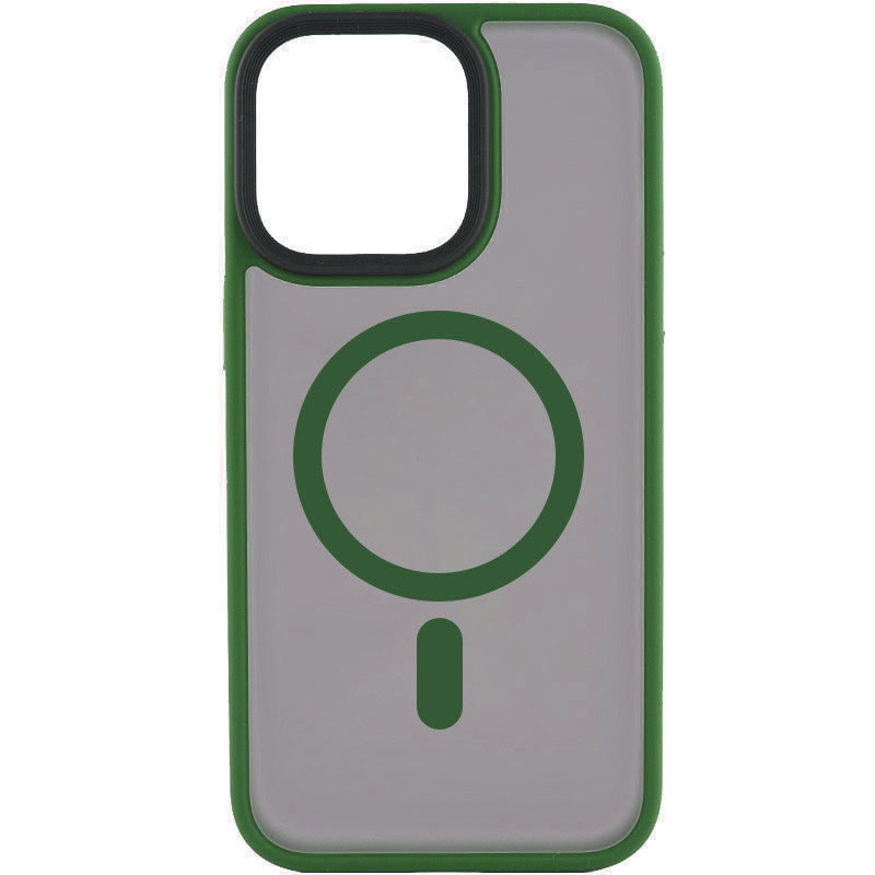 TPU+PC чохол Metal Buttons with MagSafe для Apple iPhone 15 Pro (6.1") (Зелений)