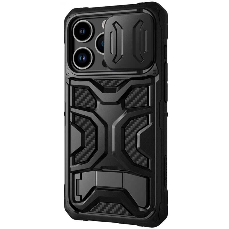 TPU+PC чехол Nillkin CamShield Adventurer Pro (шторка на камеру) для Apple iPhone 14 Pro Max (6.7") (Armor Black)