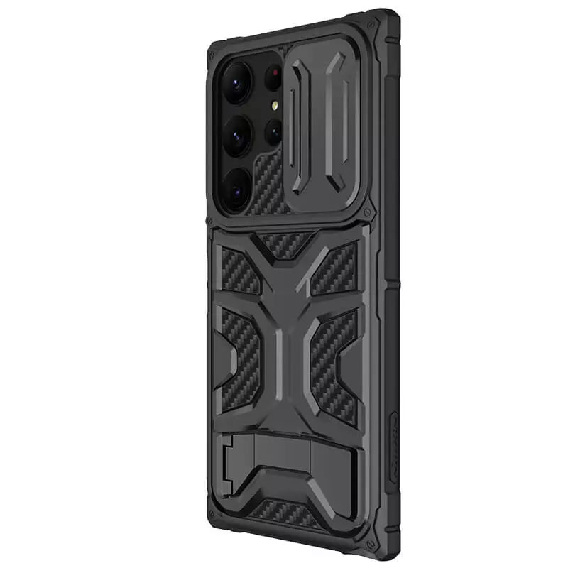 TPU+PC чехол Nillkin CamShield Adventurer Pro (шторка на камеру) для Samsung Galaxy S23 Ultra (Armor Black)