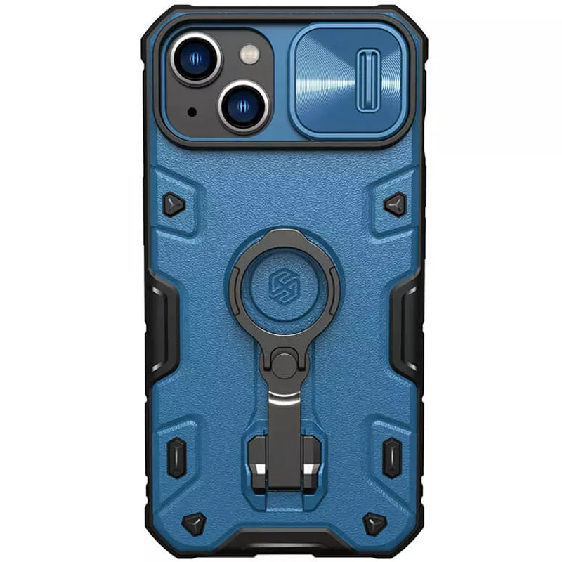 TPU+PC чохол Nillkin CamShield Armor Pro no logo (шторка на камеру) для Apple iPhone 14 (6.1") (Синій)