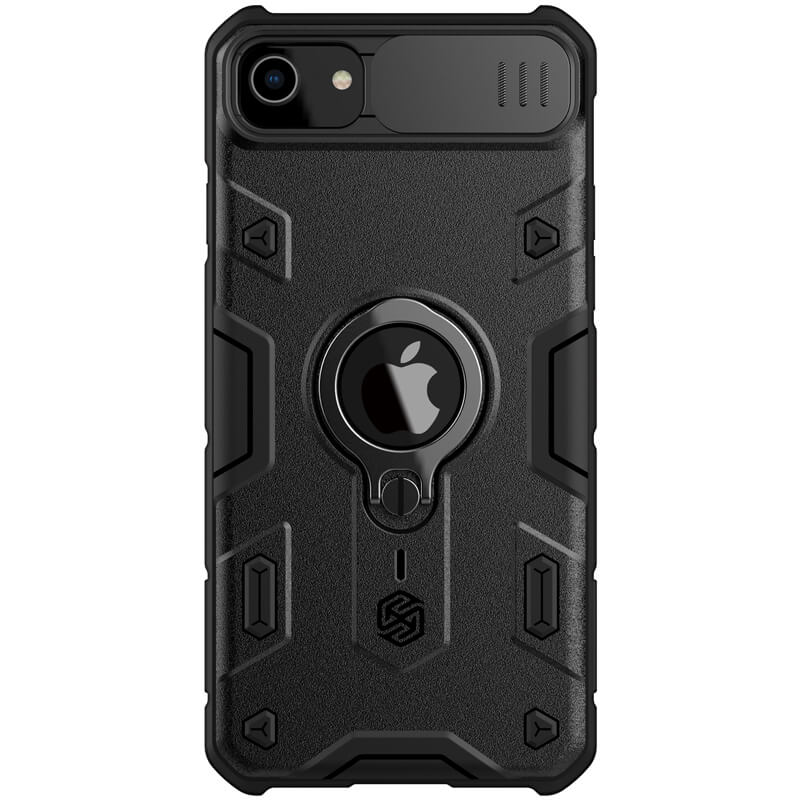 TPU+PC чохол Nillkin CamShield Armor (шторка на камеру) для Apple iPhone SE (2022) (Чорний)