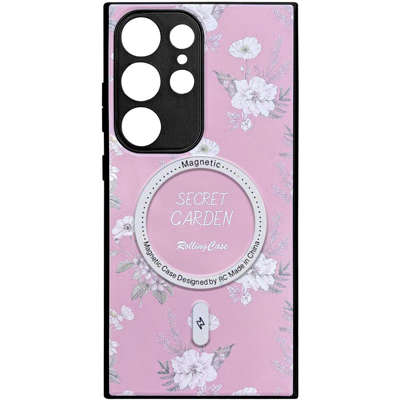 TPU+PC чехол Secret Garden with MagFit для Samsung Galaxy S23 Ultra (Pink)