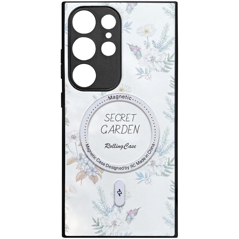 TPU+PC чехол Secret Garden with MagFit для Samsung Galaxy S23 Ultra (White)