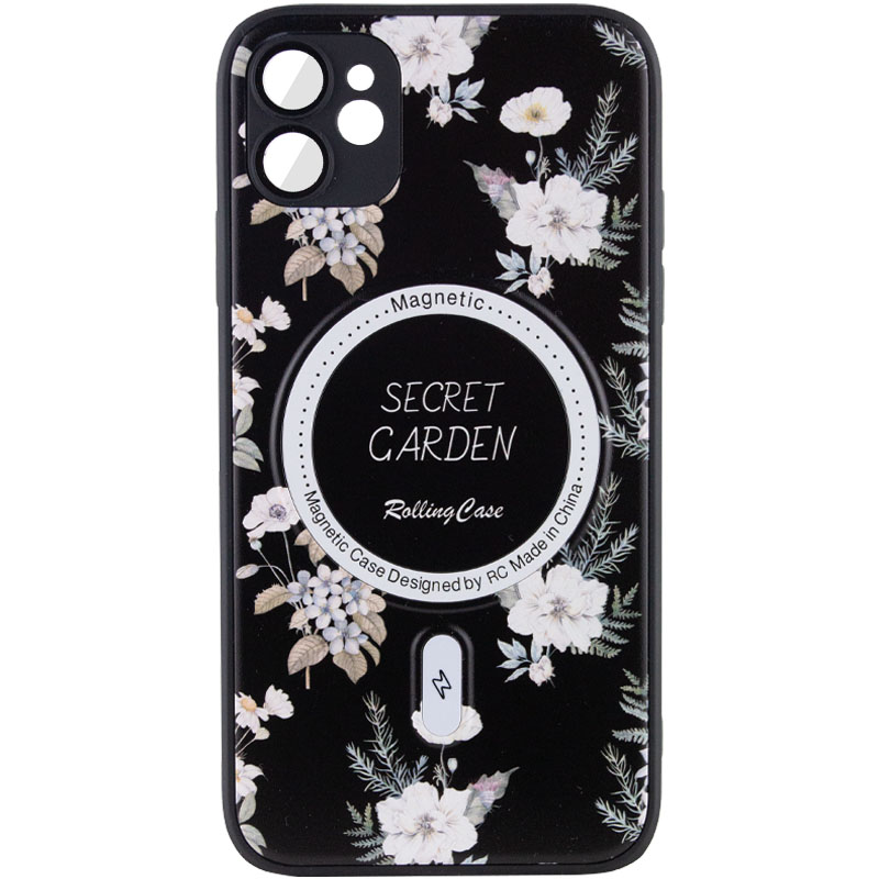 TPU+PC чехол Secret Garden with MagSafe для Apple iPhone 12 (6.1") (Black)