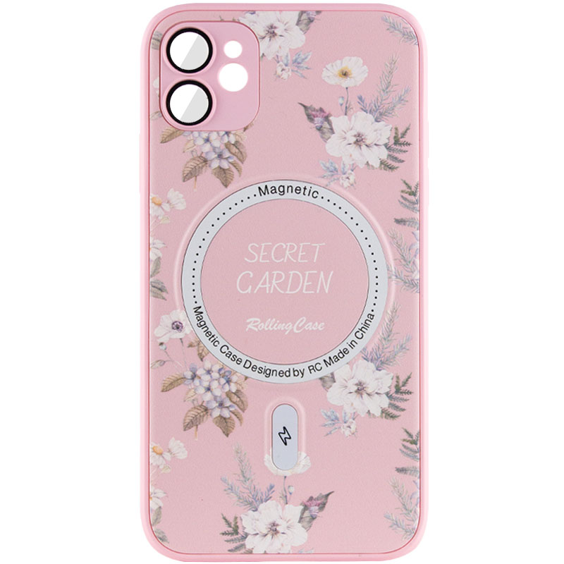 TPU+PC чохол Secret Garden with MagSafe для Apple iPhone 12 (Pink)