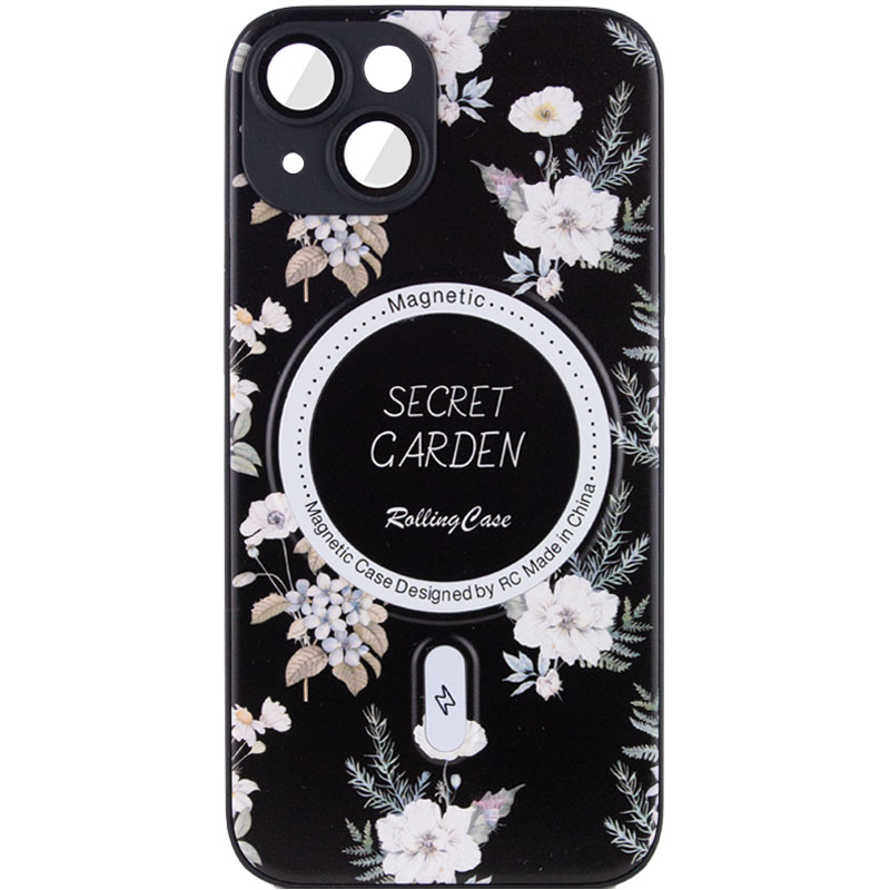 TPU+PC чехол Secret Garden with MagSafe для Apple iPhone 13 (6.1") (Black)