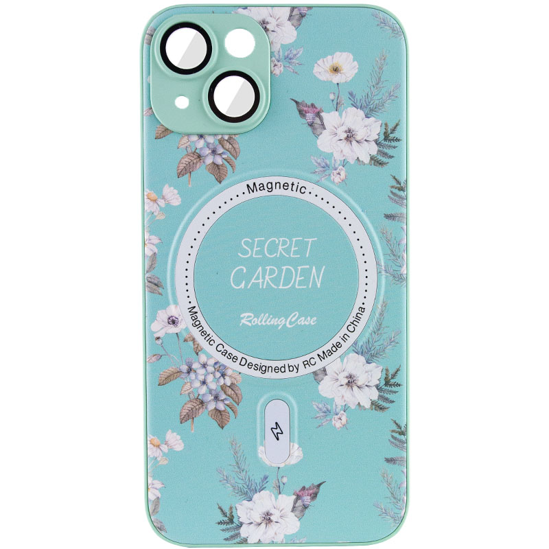 TPU+PC чехол Secret Garden with MagSafe для Apple iPhone 13 (6.1") (Mint)