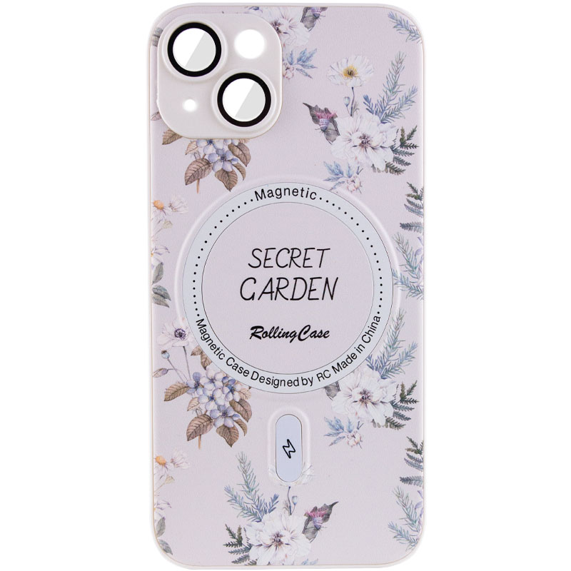 TPU+PC чехол Secret Garden with MagSafe для Apple iPhone 13 (6.1") (White)