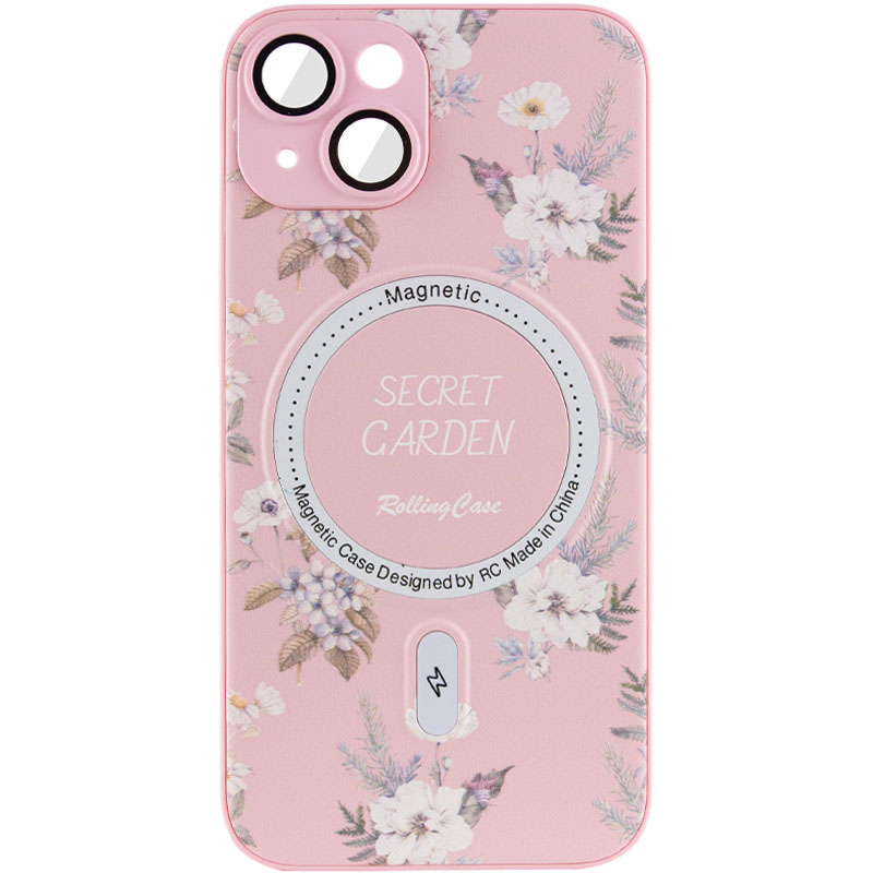 TPU+PC чохол Secret Garden with MagSafe для Apple iPhone 14 (6.1") (Pink)