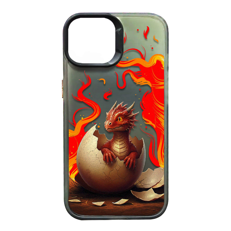 TPU+PC чохол TakiTaki Fantasy magic glow для Apple iPhone 14 Pro Max (6.7") (Fire dragon - Black)