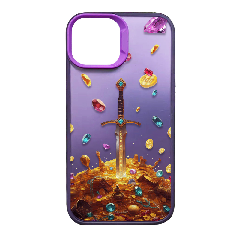 TPU+PC чехол TakiTaki Fantasy magic glow для Apple iPhone 14 Pro Max (6.7") (Gold Sword - Purple)