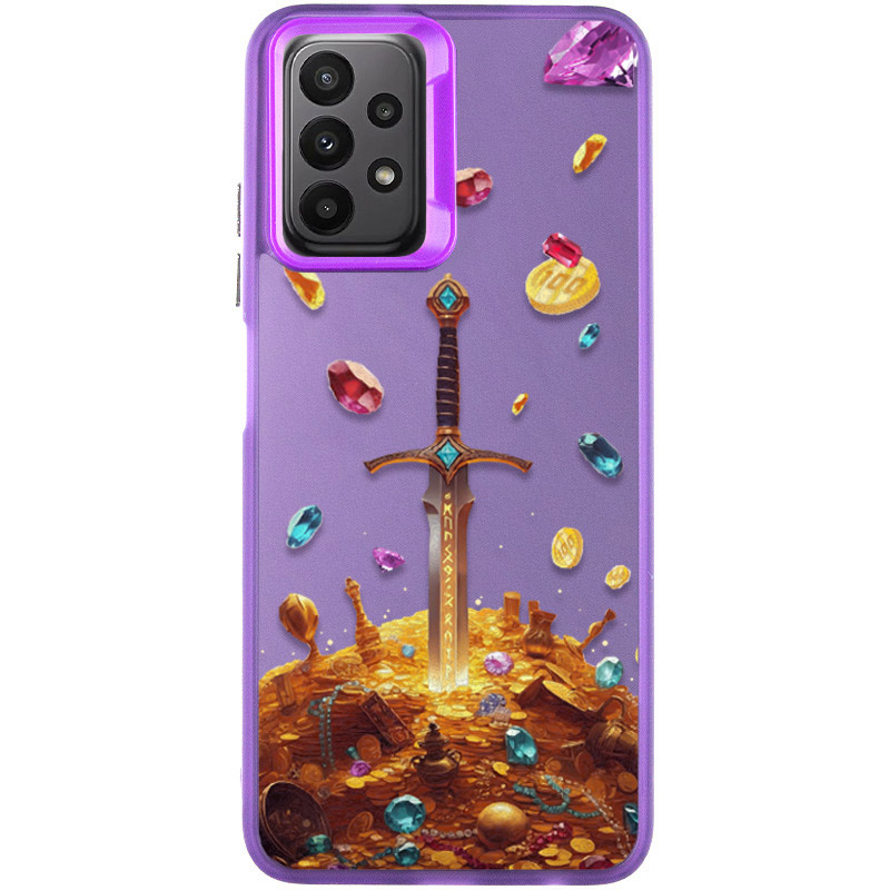 TPU+PC чехол TakiTaki Fantasy magic glow для Samsung Galaxy A23 4G (Gold Sword - Purple)