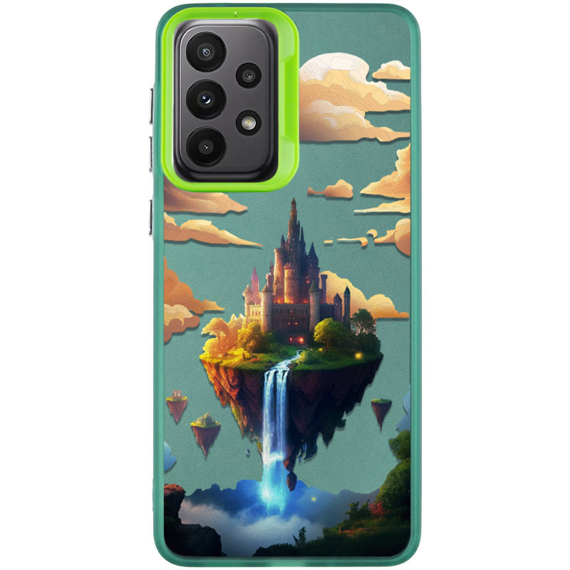 TPU+PC чехол TakiTaki Fantasy magic glow для Samsung Galaxy A13 4G (Sky castle - Green)