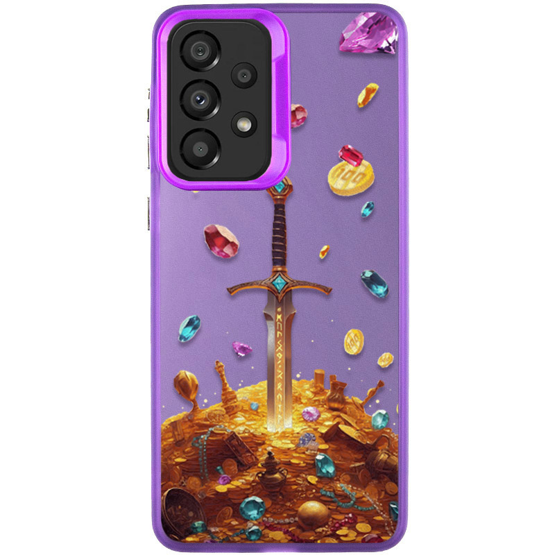 TPU+PC чехол TakiTaki Fantasy magic glow для Samsung Galaxy A33 5G (Gold Sword - Purple)