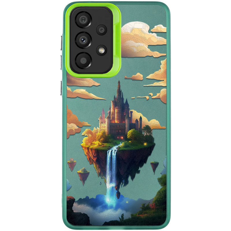 TPU+PC чехол TakiTaki Fantasy magic glow для Samsung Galaxy A33 5G (Sky castle - Green)