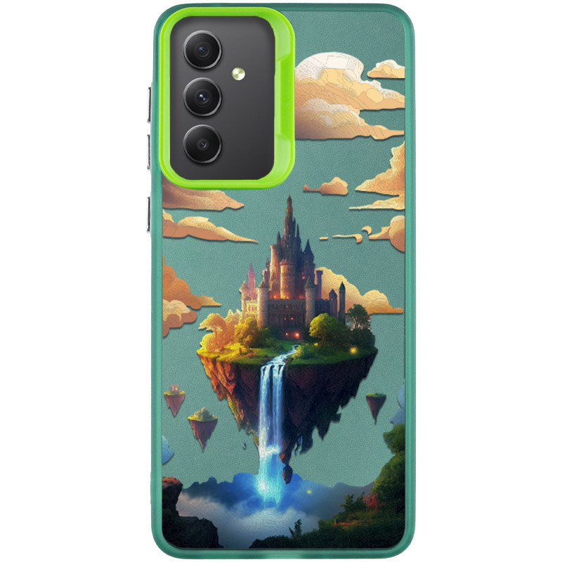 TPU+PC чехол TakiTaki Fantasy magic glow для Samsung Galaxy A34 5G (Sky castle - Green)