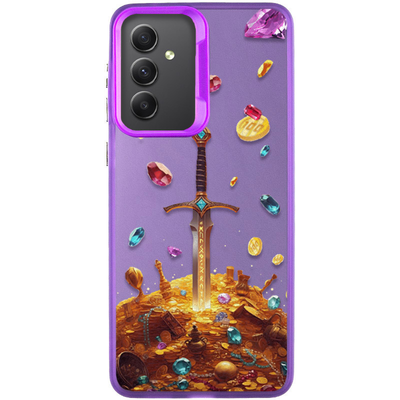 TPU+PC чохол TakiTaki Fantasy magic glow для Samsung Galaxy A54 5G (Gold Sword - Purple)