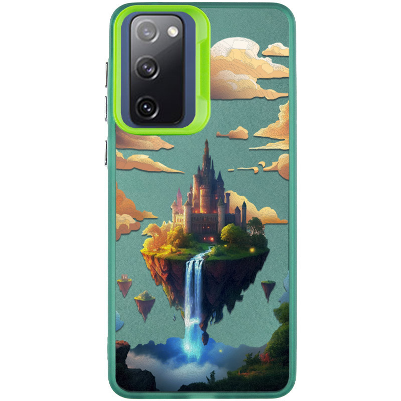 TPU+PC чохол TakiTaki Fantasy magic glow для Samsung Galaxy S21 FE (Sky castle - Green)