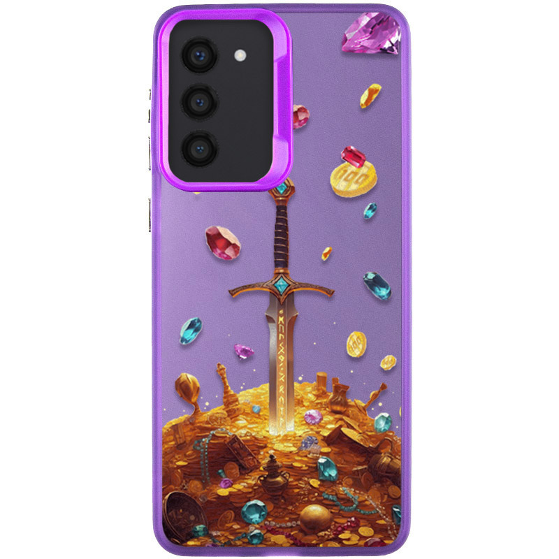 TPU+PC чохол TakiTaki Fantasy magic glow для Samsung Galaxy S22+ (Gold Sword - Purple)