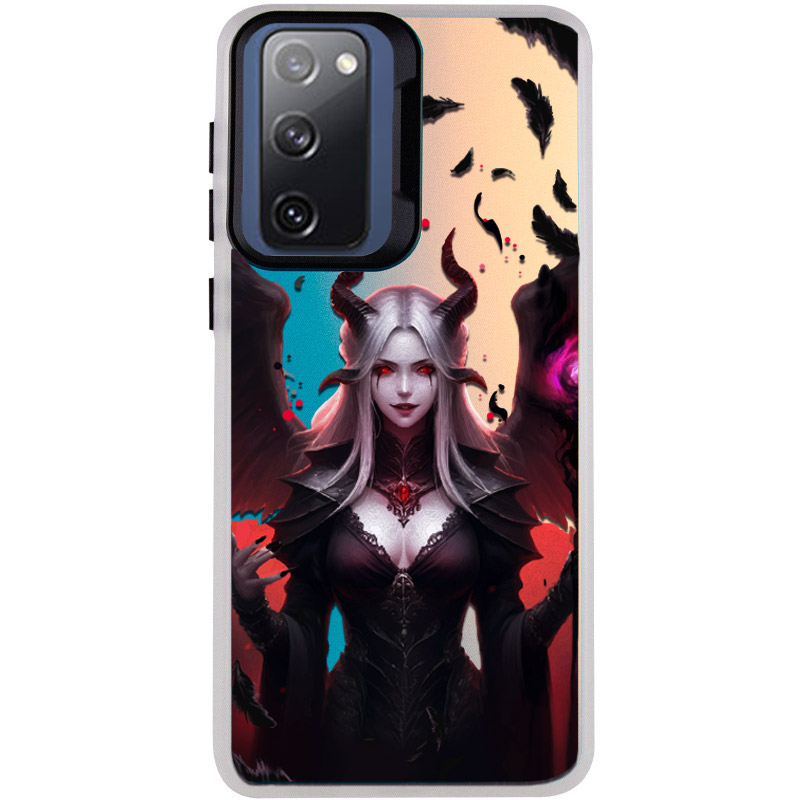 TPU+PC чехол TakiTaki Fantasy magic glow для Samsung Galaxy S22 (Witch girl - Pink/Purple)