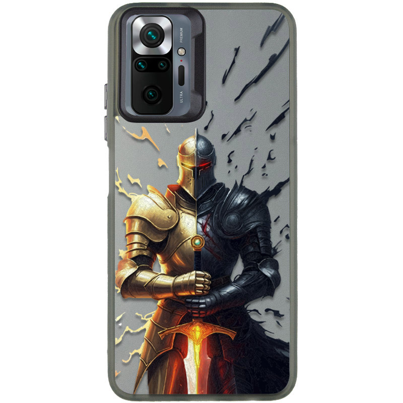 TPU+PC чехол TakiTaki Fantasy magic glow для Xiaomi Redmi Note 10s (Knight - Black)